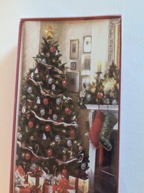 NWT 16 Cozy Christmas Tree Scene Fireplace Holiday Cards Paper Magic Sealed Box